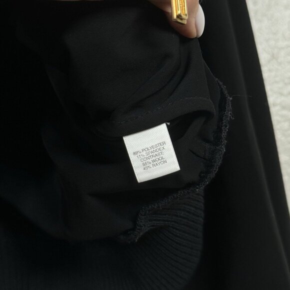 St. John Lightweight Bomber‎ Jacket Gold Tone Zip Black Sz P Yellow Label - riri - Picture 7 of 9